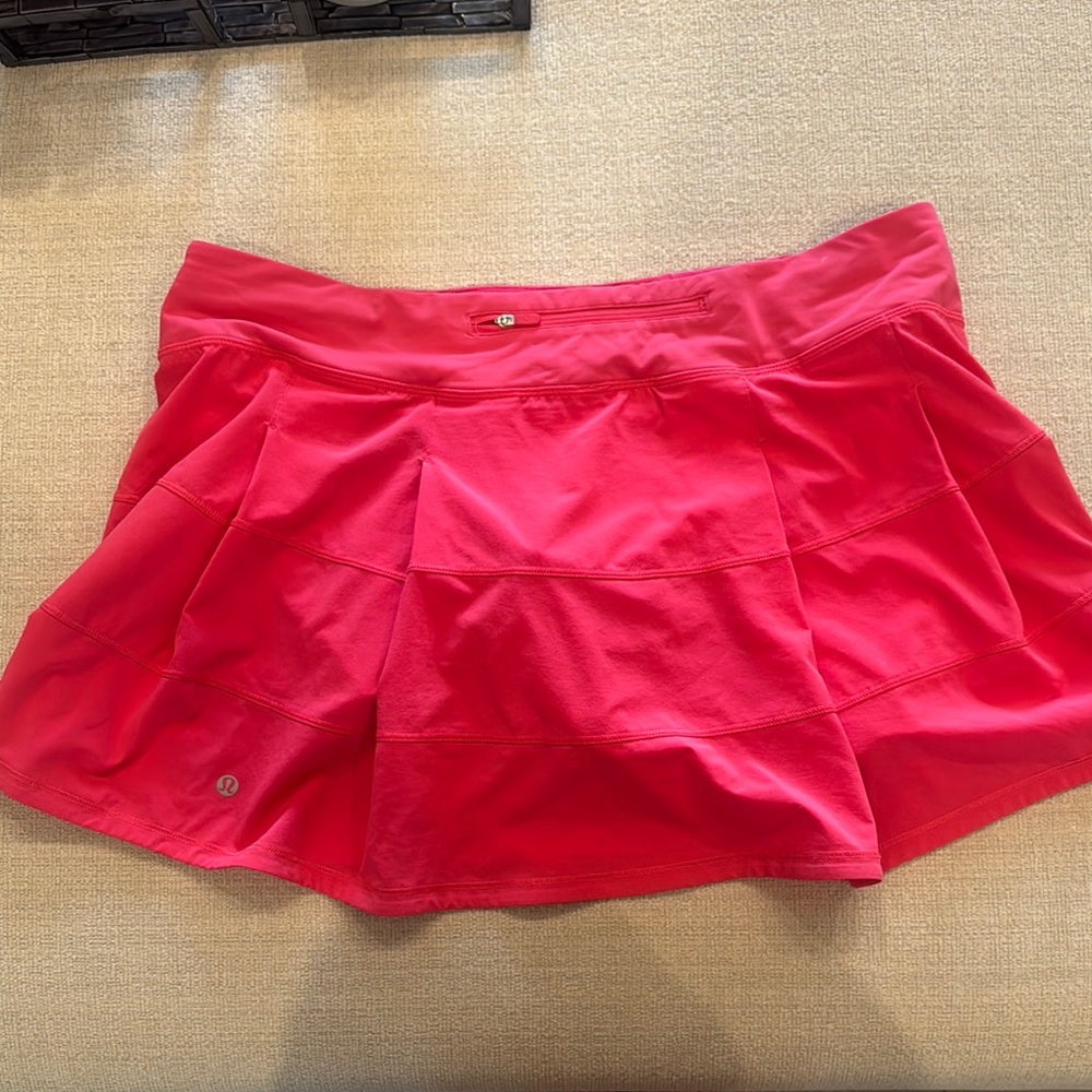 Lululemon Pink/Coral Pace Revival Skirt